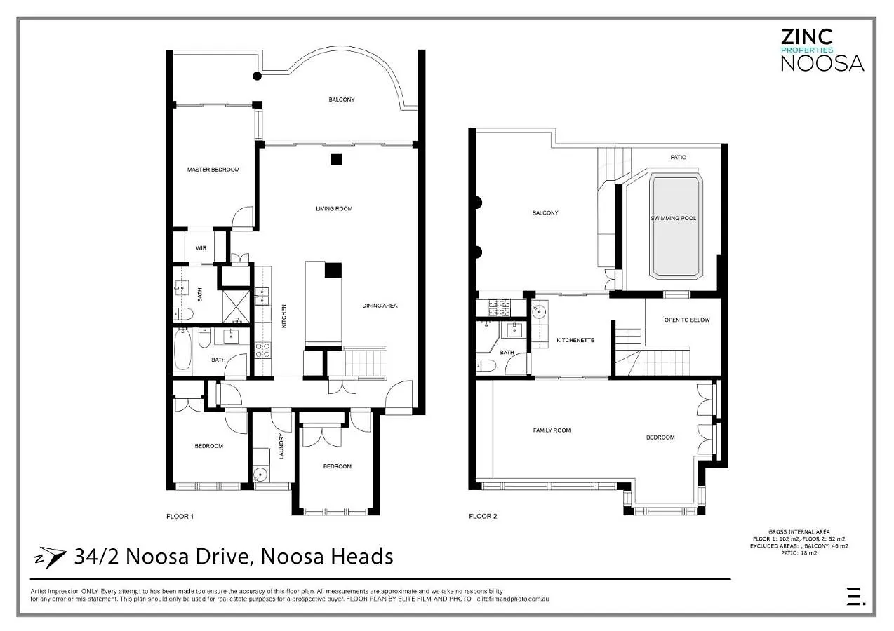 아파트 Noosa Crest Penthouse 34 - Private Rooftop Pool 오스트레일리아